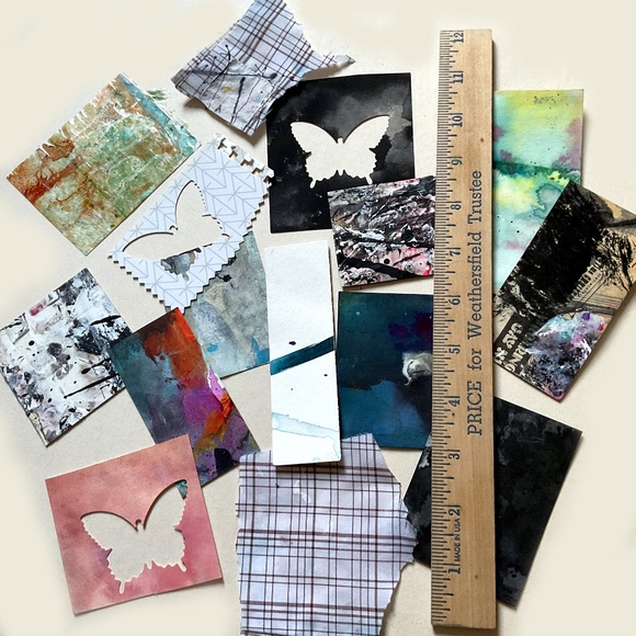 Junk Journal Pack 15+ Hand painted Pieces, Great for scrapbooking, collage - Picture 2 of 9